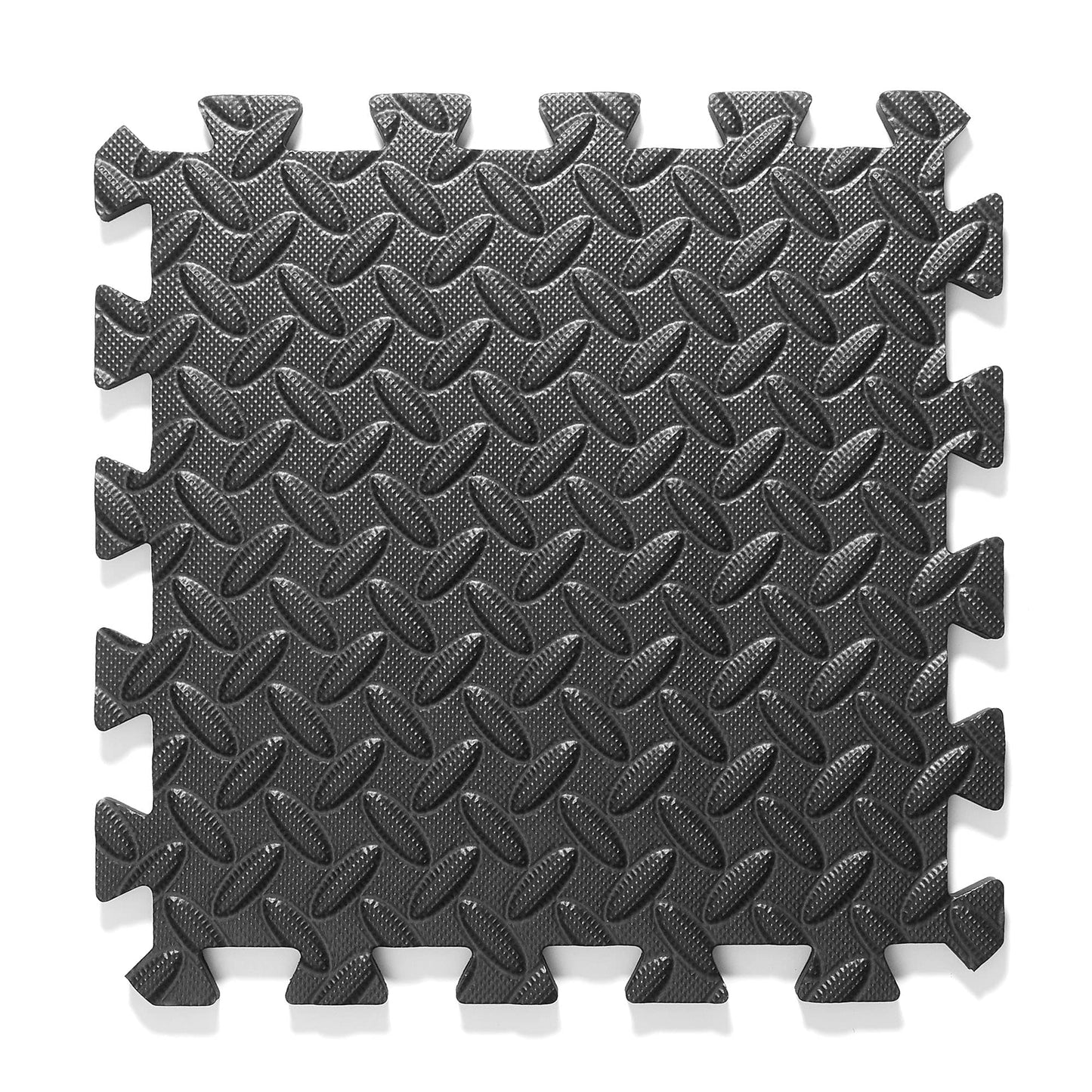 Philosophy Gym Pack of 36 Exercise Flooring Mats - 12 x 12 Inch Foam Rubber Interlocking Puzzle Floor Tiles - Black