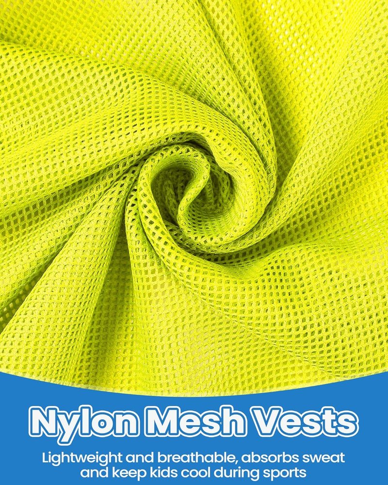 36 Pcs Youth Sports Pinnies - Soccer, Basketball, Football Scrimmage Jerseys | Durable Practice Vests