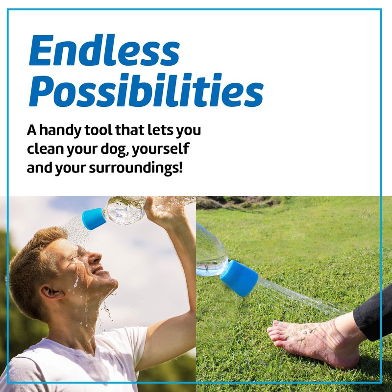 Impresa Water Bottle Attachment Shower Sprinkler Cap - Blue Silicone, 2-Pack, Fits 16oz-2L - Water Bottle Rinse Cap for Sand & Dirt Removal - for Camping & Hiking