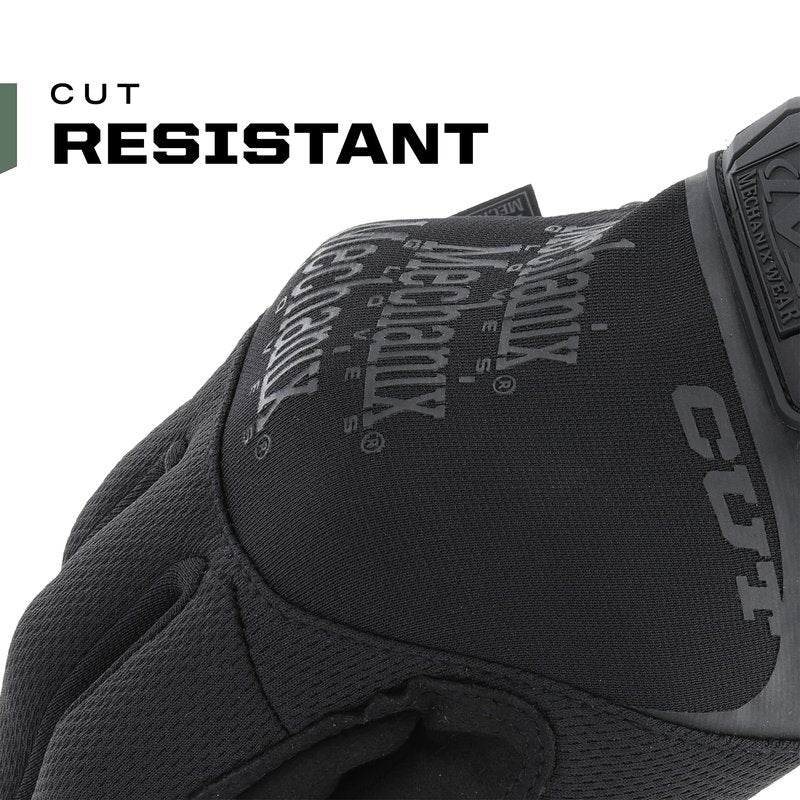 Mechanix Wear: Tactical Specialty Pursuit D5 Cut Resistant Covert Work Gloves (Large, All Black)