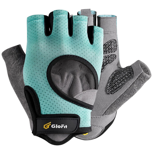 Glofit Workout Gloves for Women and Men, Weight Lifting Gloves Anti-Slip Padded Palm, Light Weight Fingerless Powerlifting Fingerless Gym Gloves for Exercise, Fitness, Training, Cycling