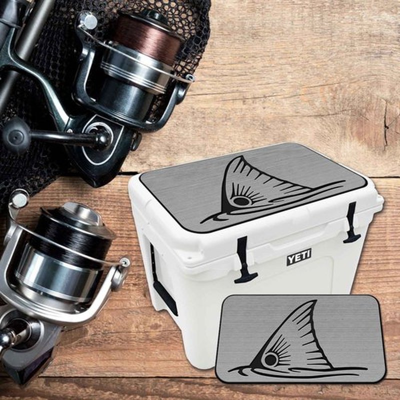 USATuff SeaDek EVA Mat Cooler Pad fits YETI 35 Tundra | Peel & Stick Application | Non Slip Comfort Accessories - Top Fin Redfish Tail (StormGray-Black)