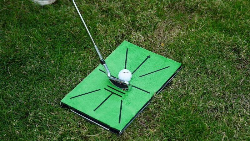 Swingmetrics Golf Hitting Mat – Swing Path Detection with 14''x9'' Aluminum Base 3'' Dual Ground Spikes – Golf Practice Mat for Outdoor Use, Swing Feedback & Training Aid (Swing Path Only)