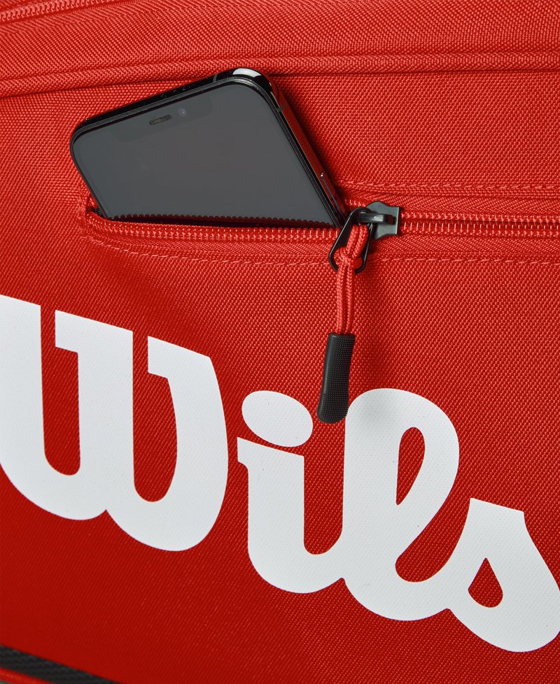WILSON Tour Padel Bag - Holds up to 6 Paddles, Red/Black