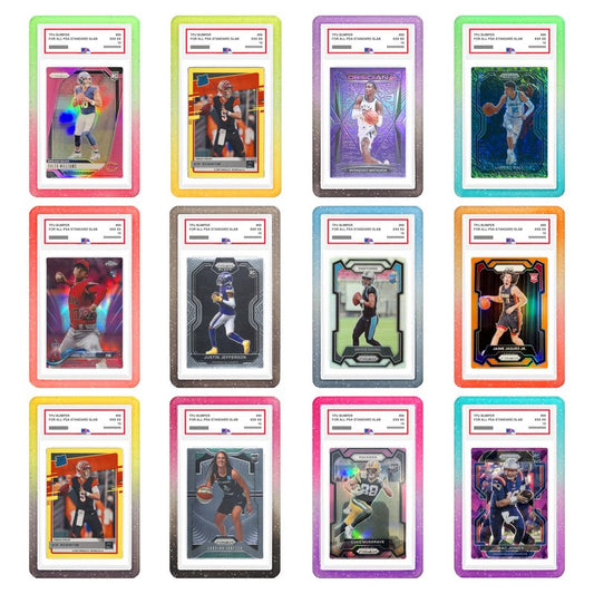 NAKIS Slab Guard for PSA Graded Cards, 12-Pack TPU Slab Protector Graded Guard Bumper Guard for PSA Graded Card Only, Gradient Color Glitter Limited Edition, 12 Color Combination 1