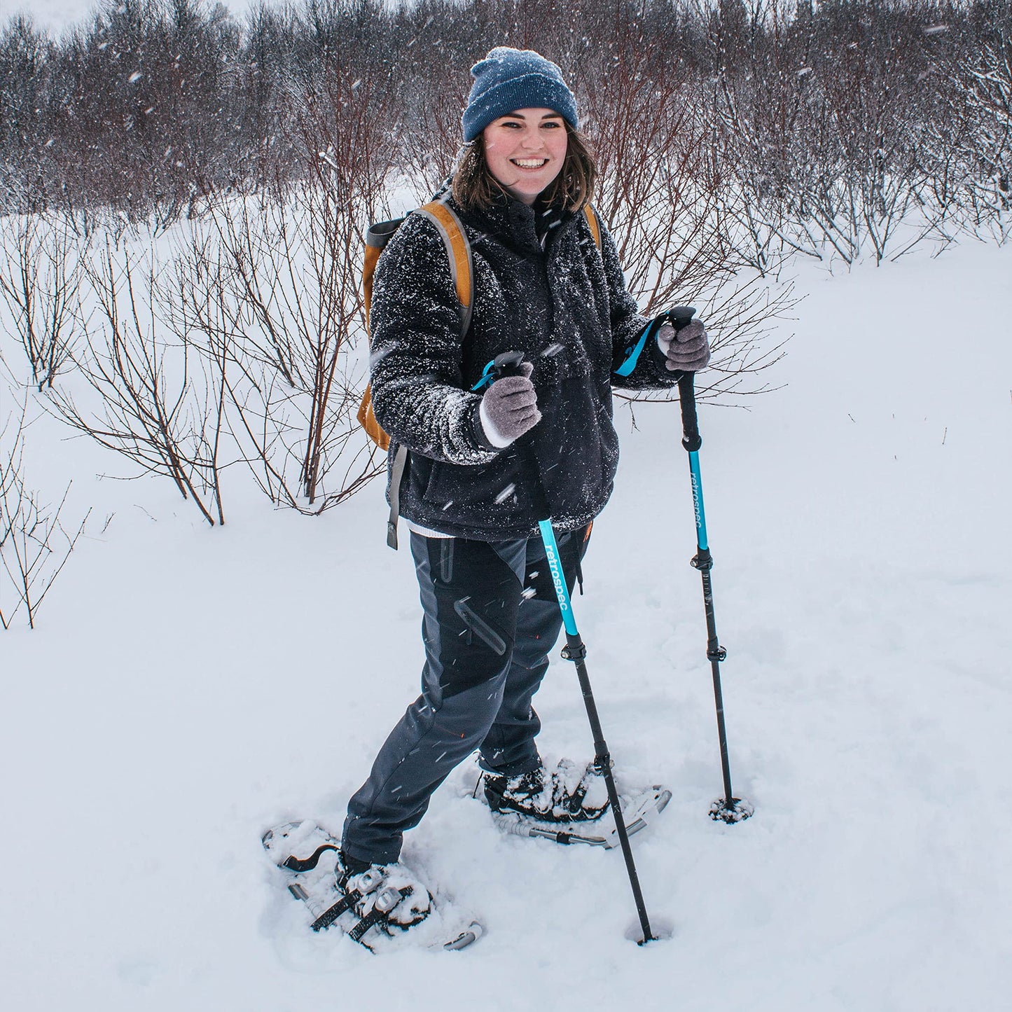 Retrospec Drifter Snowshoes for Women & Men - Lightweight Aluminum Frame Snow Shoes with Double Ratchet Binding System, Heel Lifts & Carry Bag for All Terrain Hiking & Winter Sports