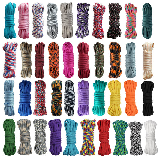 40 Colors 10 Feet Paracord Cord Multifunction Paracord Ropes 550lb Survival Paracord Random Combo Crafting Kit, for Making Lanyard, Bracelet, Dog Collar, Idea for Gift