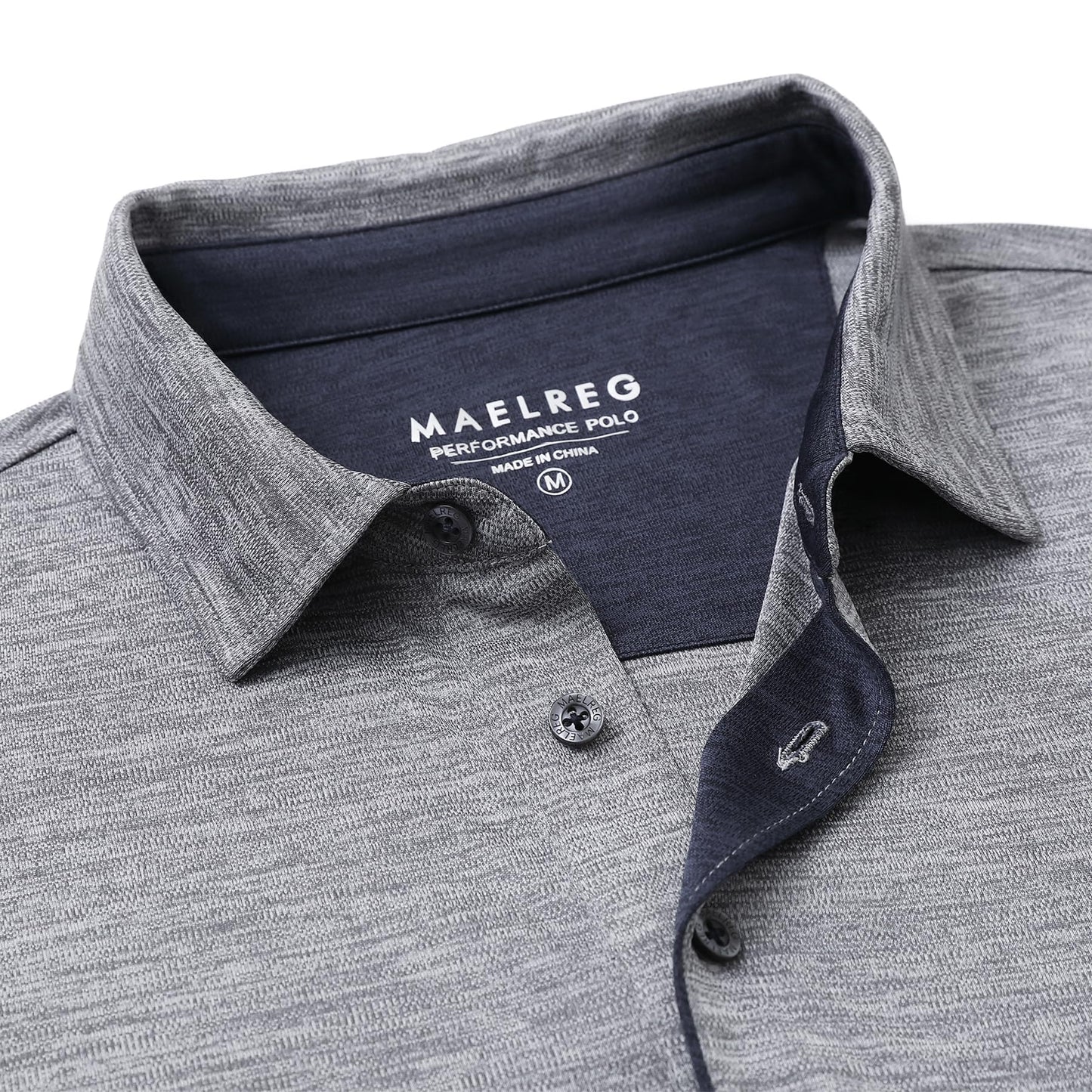 M MAELREG Mens Golf Shirt Short Sleeve Dry Fit Casual Moisture Wicking Performance Heather Collared Polo Shirt
