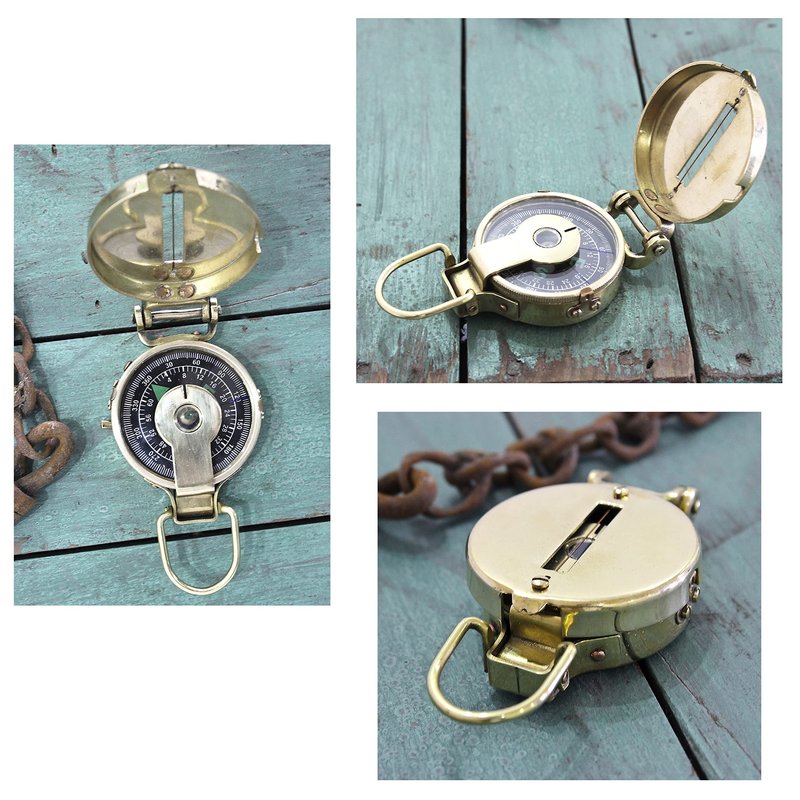 collectiblesBuy Vintage Old Style Military Compass Nautical Pocket Shiny Brass Navigational Instrument Pocket Compass | Engraved Gift for Husband, Son, Scouts, Camping, Hiking