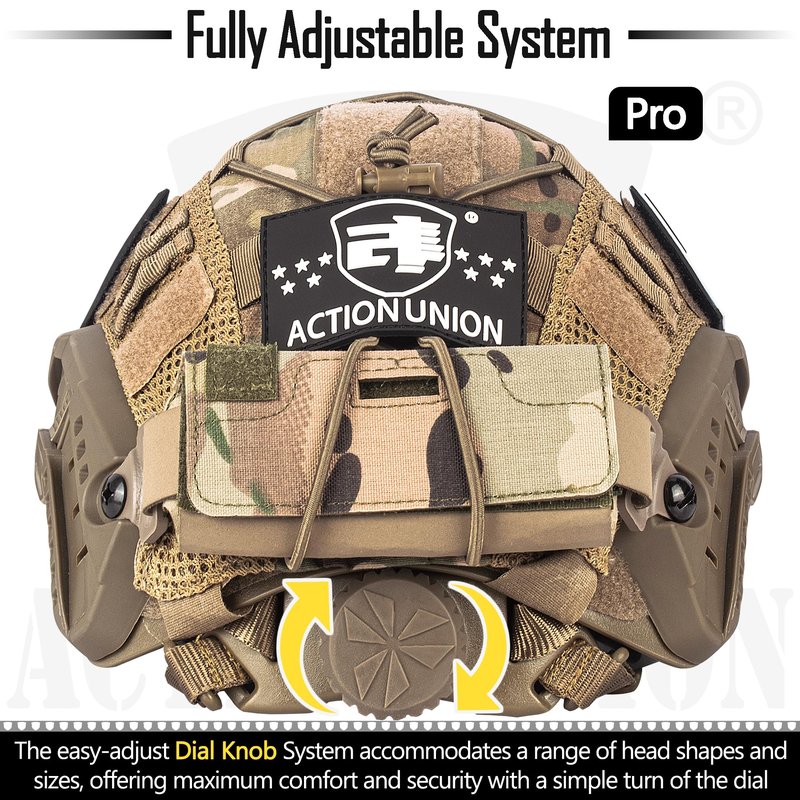 ACTIONUNION Airsoft Helmet Pro Set PJ Type Tactical Paintball Helmet (Tan Set)