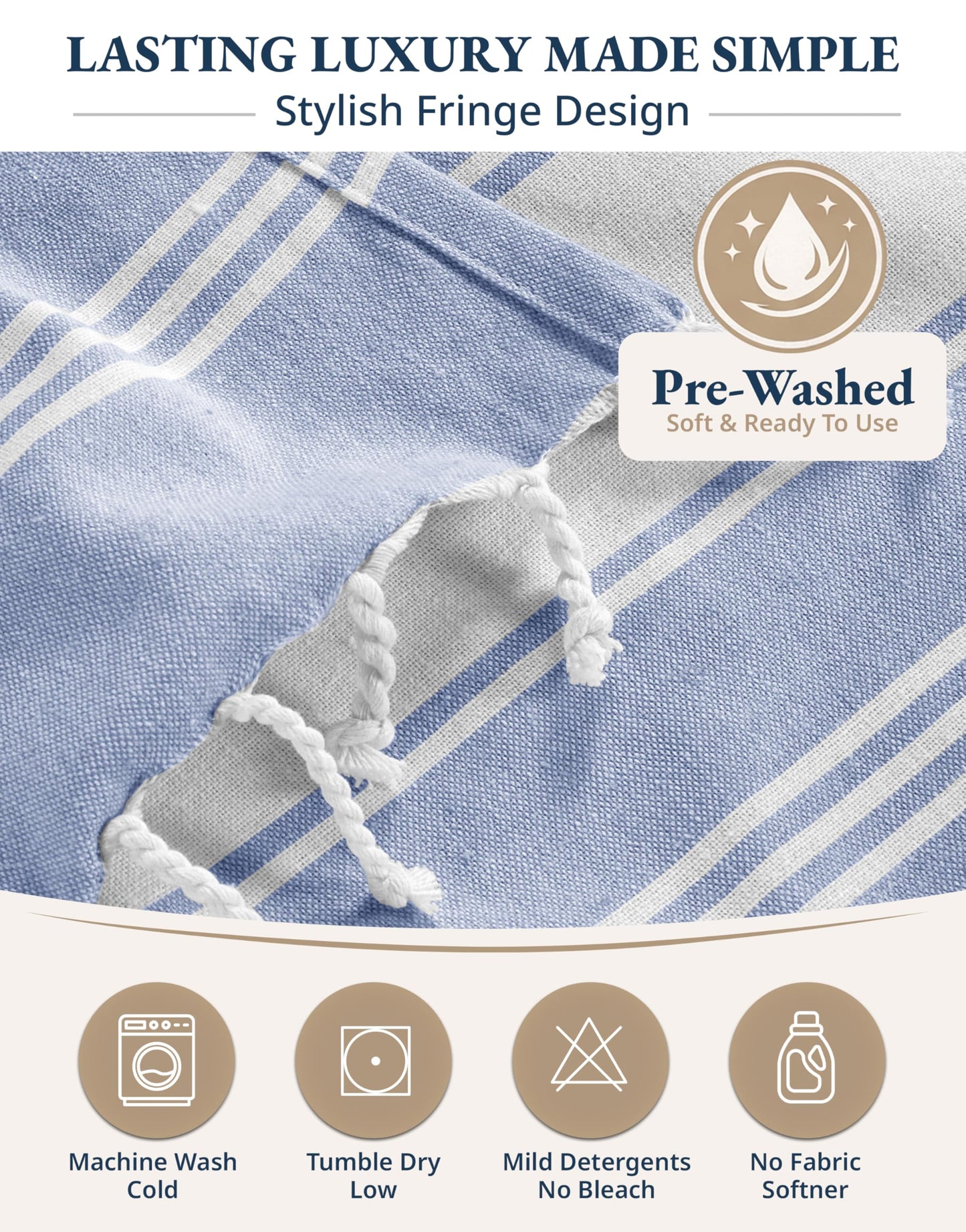 LANE LINEN 6 Pack Turkish Beach Towels, Oversized, 39"x71" - Tropical Color