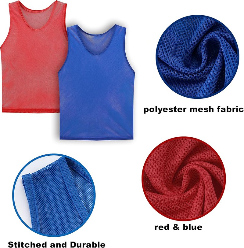 Scrimmage Vests - Team Practice Jerseys for Kids & Adults | 12 Pack for Soccer, Football, Basketball