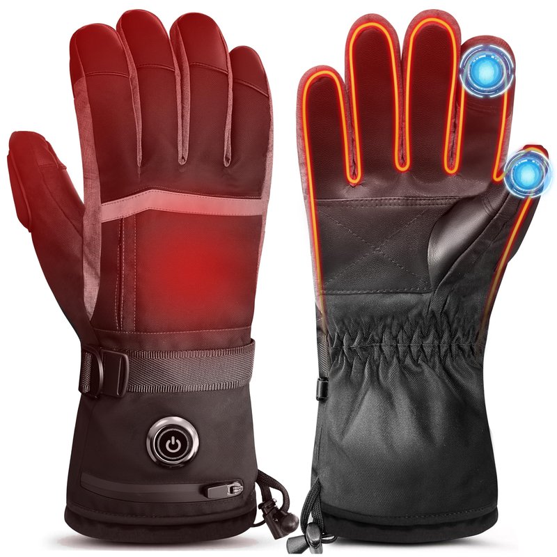 Heated Gloves 5V 5000mAh Electric Hand Warmers with Touch Screen Non-Slip Adjustable Wrist Design for Skiing Hiking