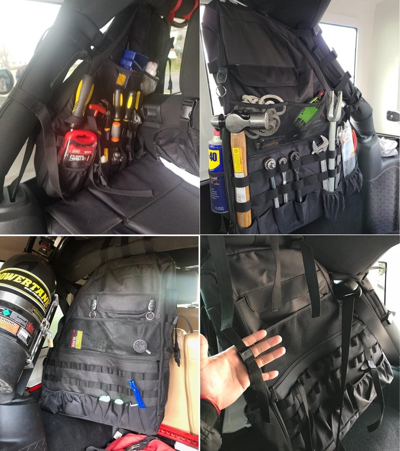 Bolaxin Roll Bar Storage Bag Cargo Cage with Multi-Pockets for 2007~2022 Jeep Wrangler JK TJ JL & Unlimited 4 Doors Organizers Saddlebag Holder Bags Tool Kits (Pack of 2)