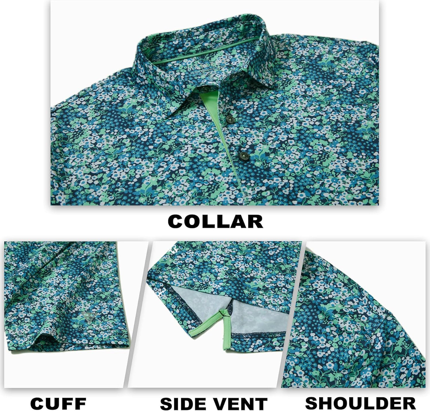 Men's Golf Shirt - Short Sleeve Moisture-Wicking Collared Polo | Performance Dry Fit Patterns