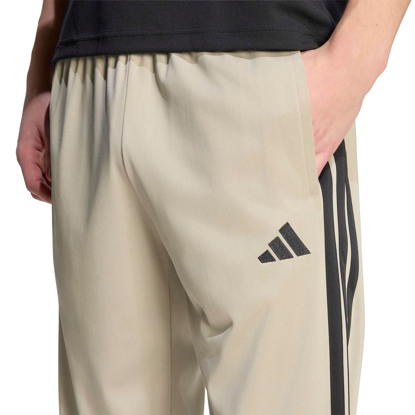 adidas Men's 3-Stripes Tricot Opem Hem Track Pants, Wonder Cargo, Large
