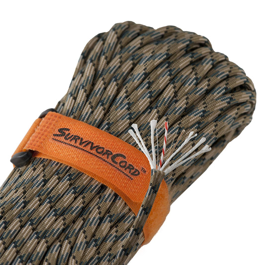 SurvivorCord Paracord - From Titan Survival - Patented 620LB Strength 550 Military Paracord with 3 Strands - Heavy Duty 550 Hank Cord Camping & Outdoor - Paracord with Firestarter & Survival Cord