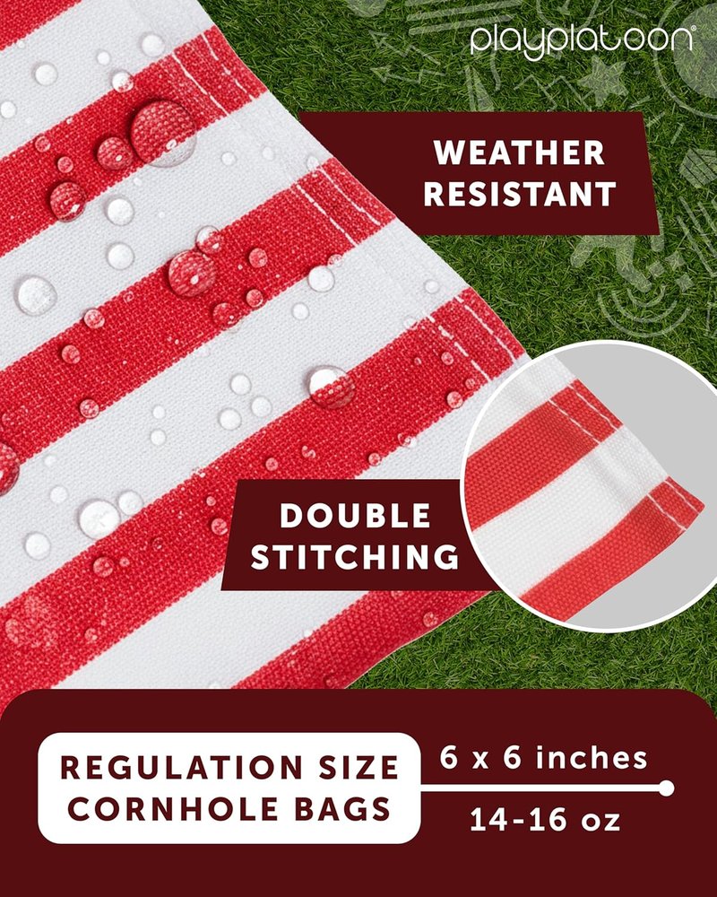 Weather Resistant Cornhole Bags - Set of 8 Regulation Size Bean Bags for Tossing | All-Weather Durable Design