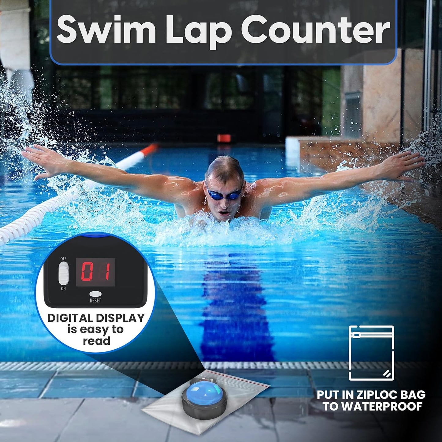 Digital Counter with Magnetic Back - Portable & Compact for Workouts, Golf, Laps | Quiet & Discreet Design