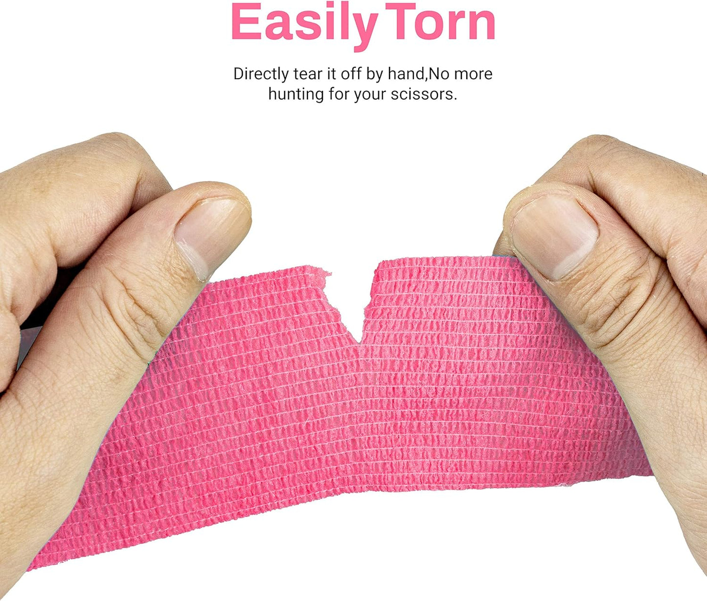 FRESINIDER Self-Adhesive Athletic Wrap Tape - Breathable Elastic Cohesive Bandage for Sports & Pets | 9 Rolls (Pink)