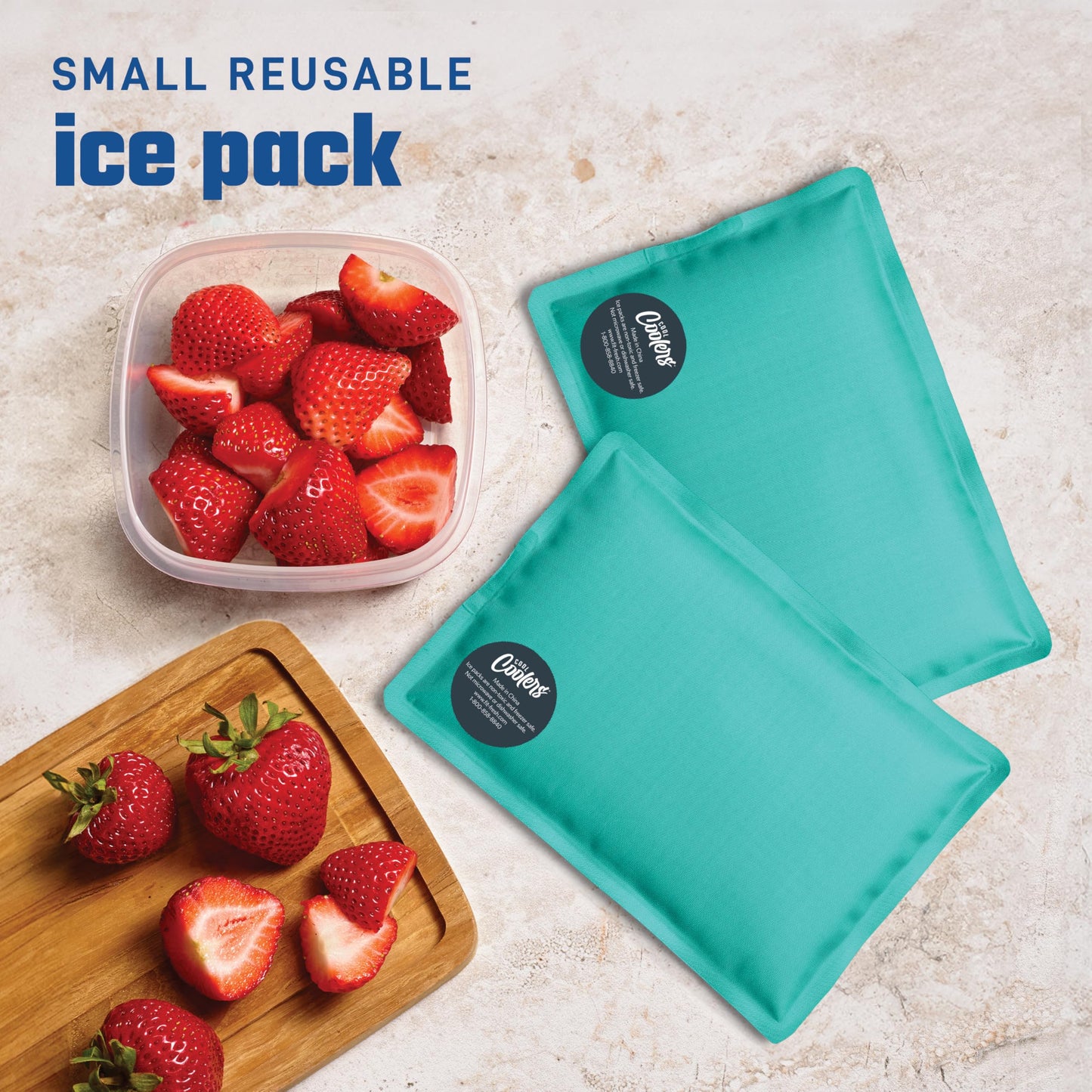 Fit & Fresh Cool Coolers 2 Pack Soft Ice for Lunch Bags, Flexible Stretch Nylon, Durable, Reusable Lunch Box Ice Packs, Ice Packs for Lunch Boxes, Reusable Freezer Packs, Easy to Clean, Teal