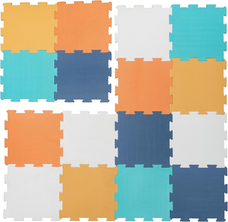 Baby Play Mat for Floor - Non-Toxic Interlocking EVA Foam Mats | 16 Pcs Cushioned Puzzle Mat (12" x 12")