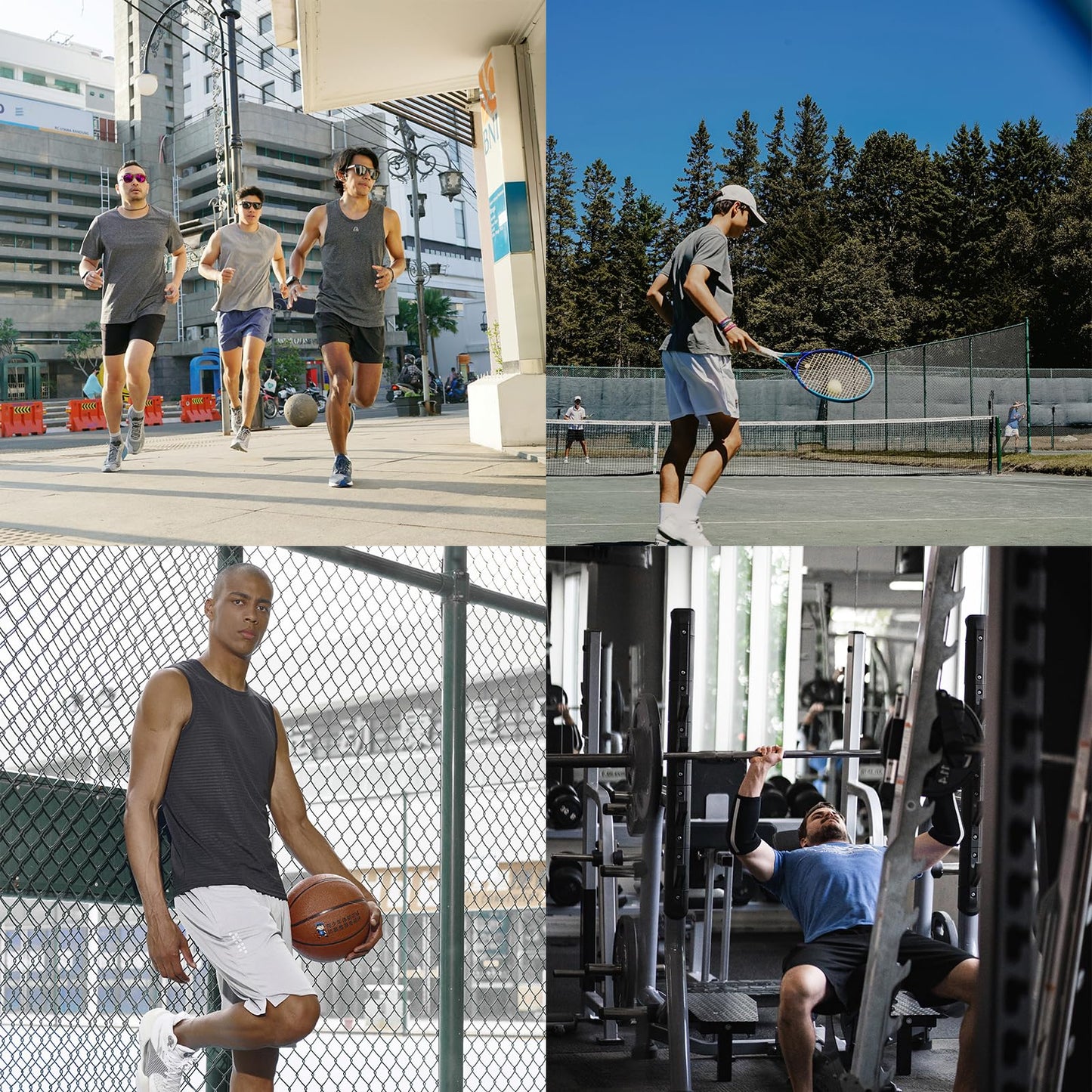 NORTHYARD Men's Athletic Gym Shorts Basketball 10"/7"/5" Tennis Workout Short Performance Quick Dry Mesh Running with Zipper Pockets 10-inch Darkgrey XL