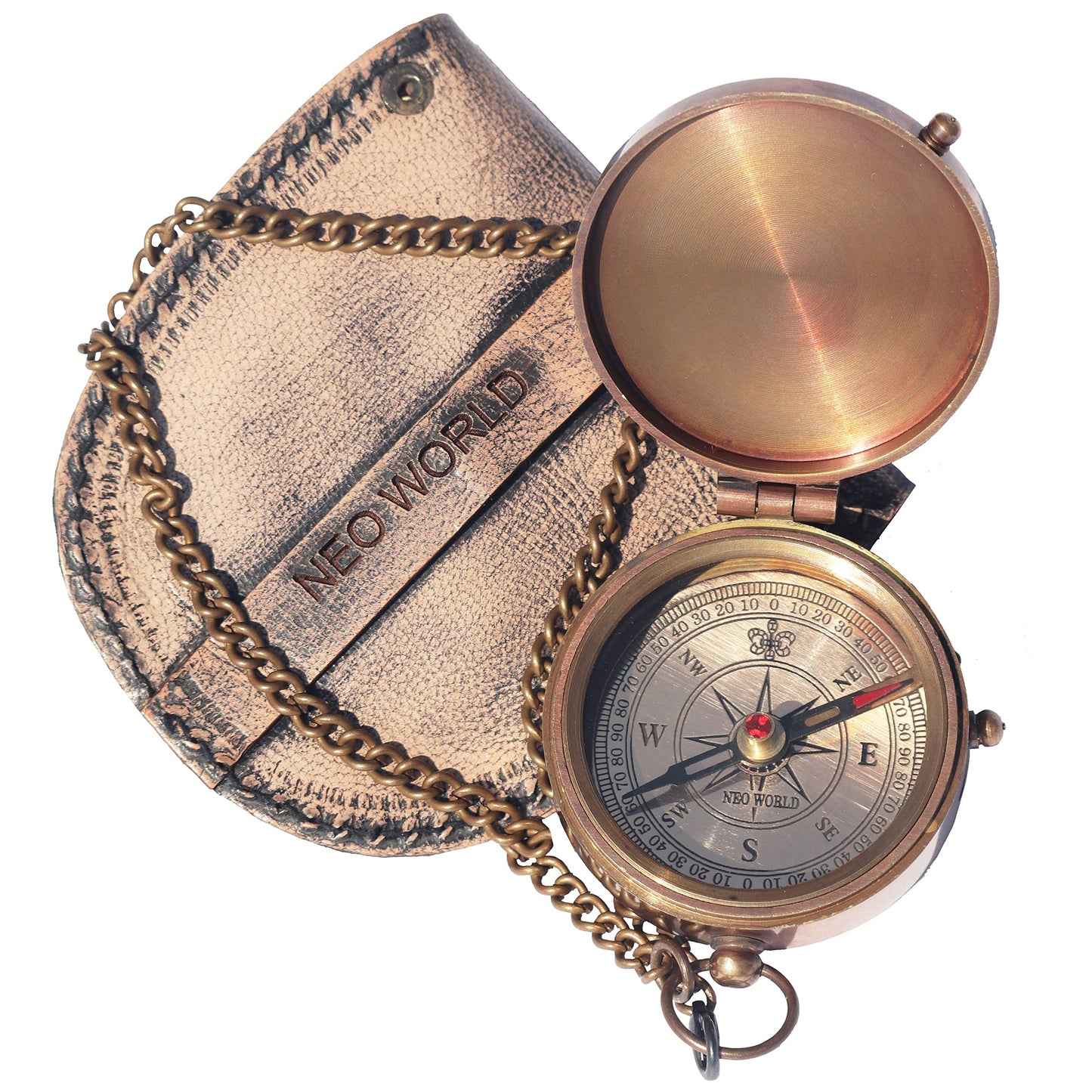 NEO WORLD OF NAUTICAL Brass Engraved Compass Son Gift - Dad to Son Gift - Mom to Son Gift - Graduation Day Gifts for Son - Son Birthday Gifts - Confirmation Gifts for Son, Brown Antique, 2 inch