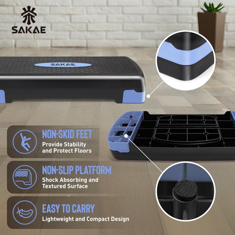 Aerobic Stepper Set - Adjustable Height Workout Platform with Dumbbells & Measuring Tape | 4 Color Options