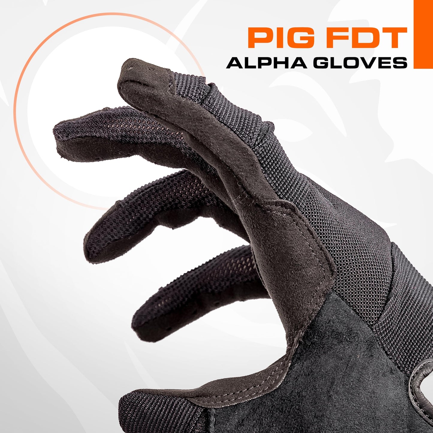 PIG FDT Alpha Full Dexterity Gloves for Shooting Sports, Touchscreen Compatible, Breathable, 1 Pair, Black, X-Large