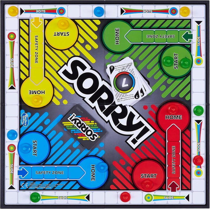 Sorry! Board Game for Kids | Classic Family Fun for Ages 6+ | 4 Player Pawns Included