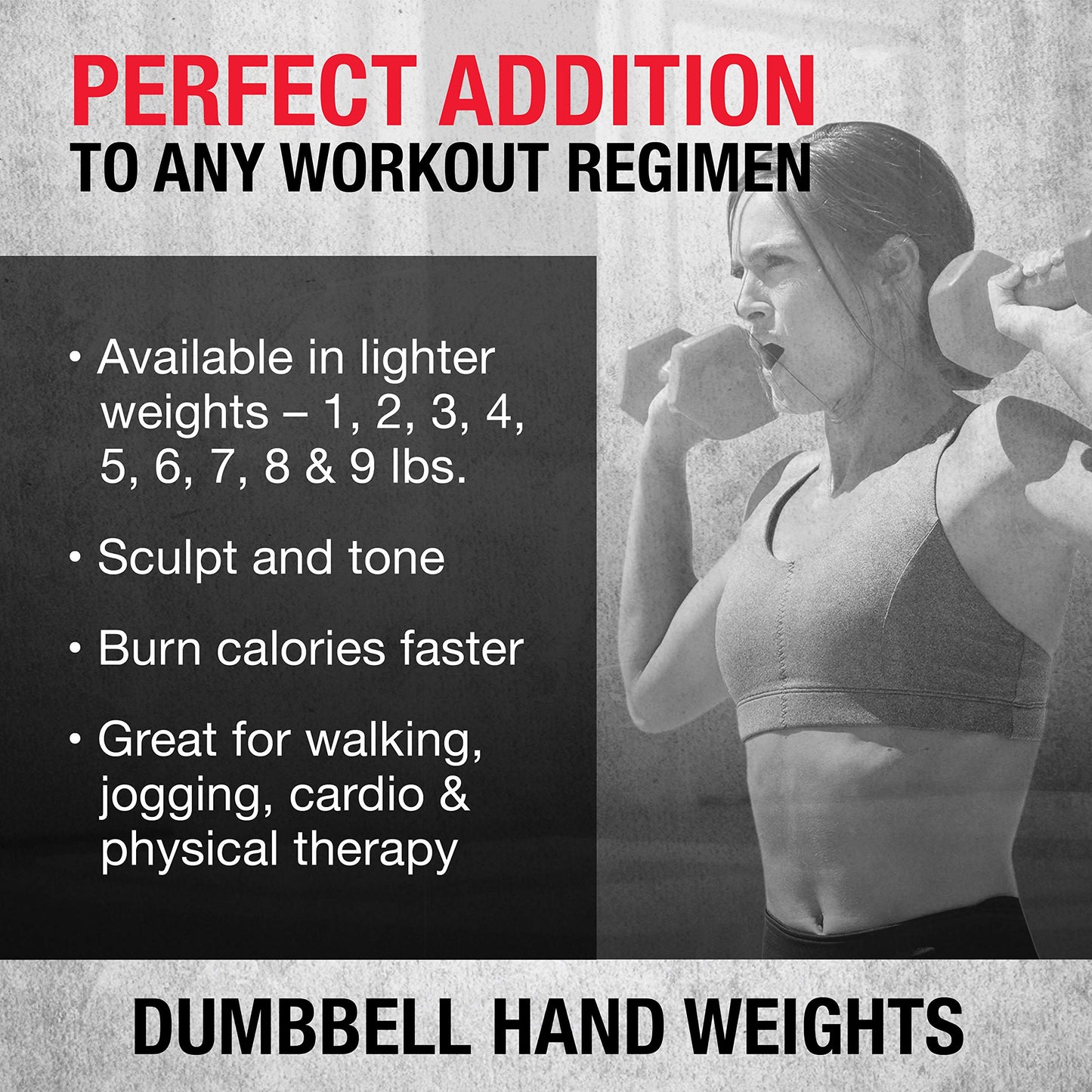 SPRI Deluxe Vinyl Coated Dumbbell Set (Dark Grey) - 15 lbs, Set of 2, Hand Weights for Muscle Toning, Step Aerobics, Strength Training, Professional-Grade Unisex Workout Equipment for Home & Gym