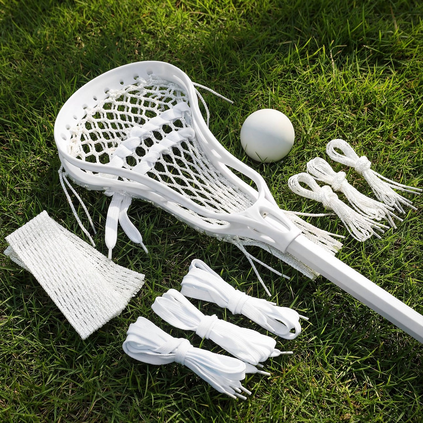 Thenshop 4 Pack 36 Pcs Lacrosse Stringing Kit Semi-Soft Mesh Shooting String Shooting Lace Kits for Most Lacrosse Net Replacement Fixing
