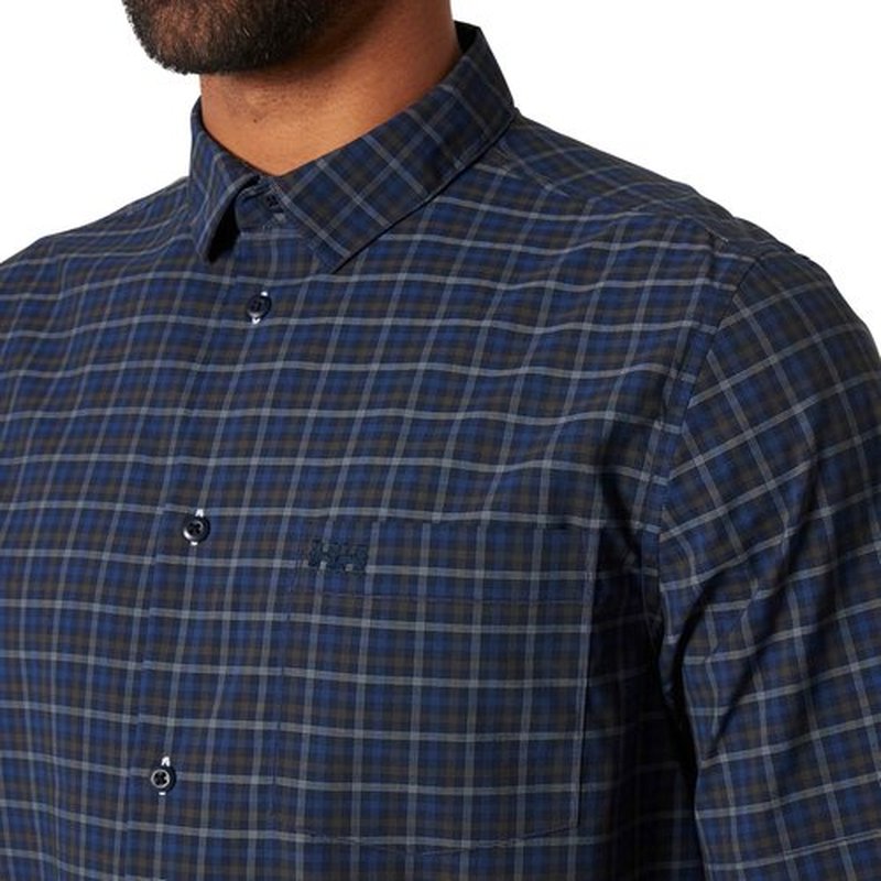 Helly-Hansen Men's Short Sleeve Button Up Shirt, 597 Navy Vika Micro Plaid