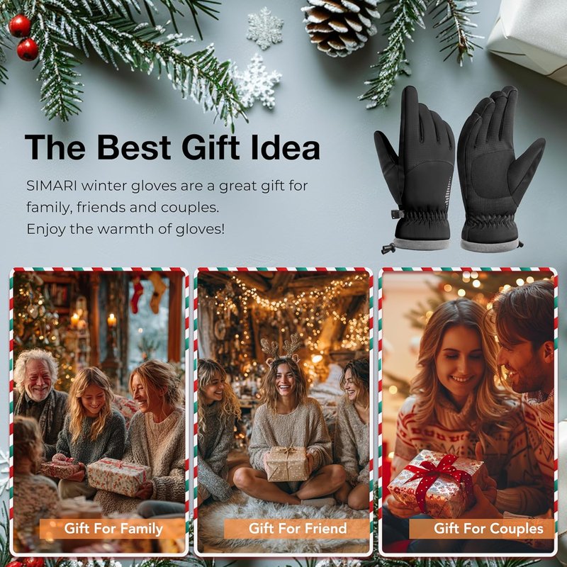 Winter Waterproof Touchscreen Gloves for Men & Women - Thermal Ski & Snow Gear for Cold Weather | Perfect for Outdoor Sports & Daily Use