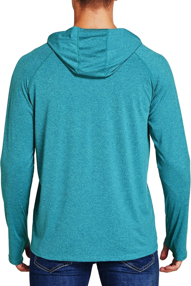 Men's UPF 50+ Sun Protection Hoodie - Lightweight Long Sleeve Fishing Shirt | Loose Fit Swim Rash Guard