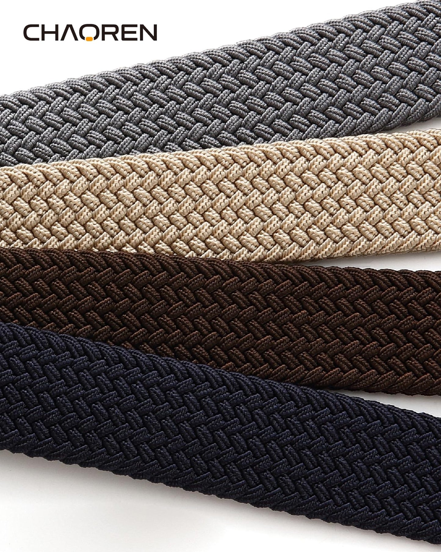 CHAOREN Stretch Belts for Men - Braided Elastic Golf Belt for Men 1 3/8"- Gift for Casual Jeans Shorts