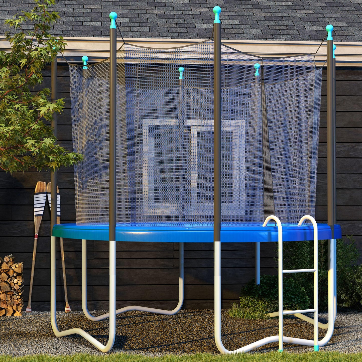Soozier 12FT / 14FT Trampoline Spring Cover No Holes for Pole