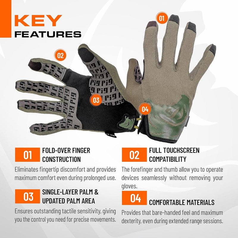 Delta Utility Gloves - Touchscreen Compatible Shooting Gloves with High Dexterity | 1 Pair