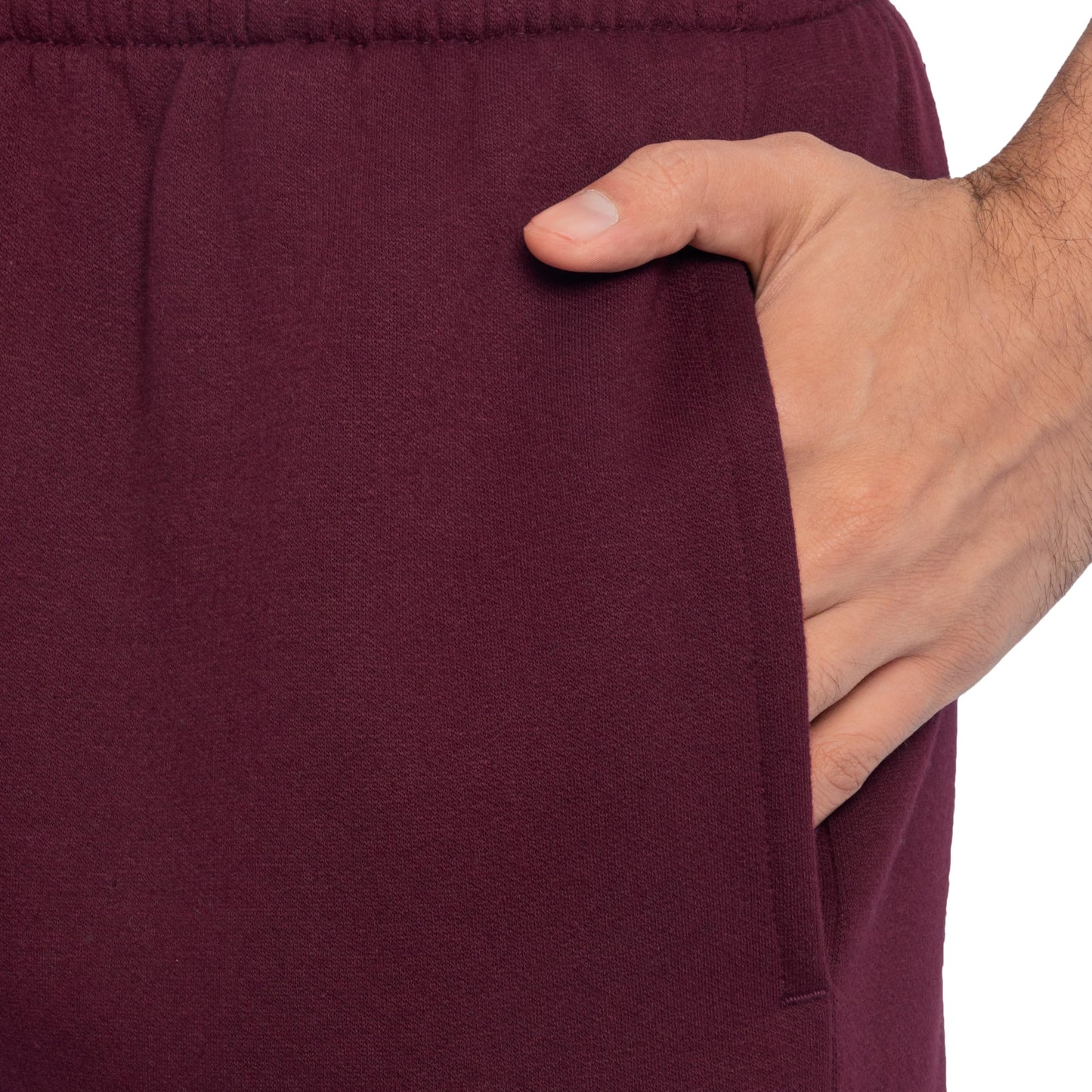 Fruit of the Loom Men's Eversoft Fleece Joggers with Pockets, Relaxed Fit, Moisture Wicking, Breathable, Tapered Sweatpants, Maroon, Large