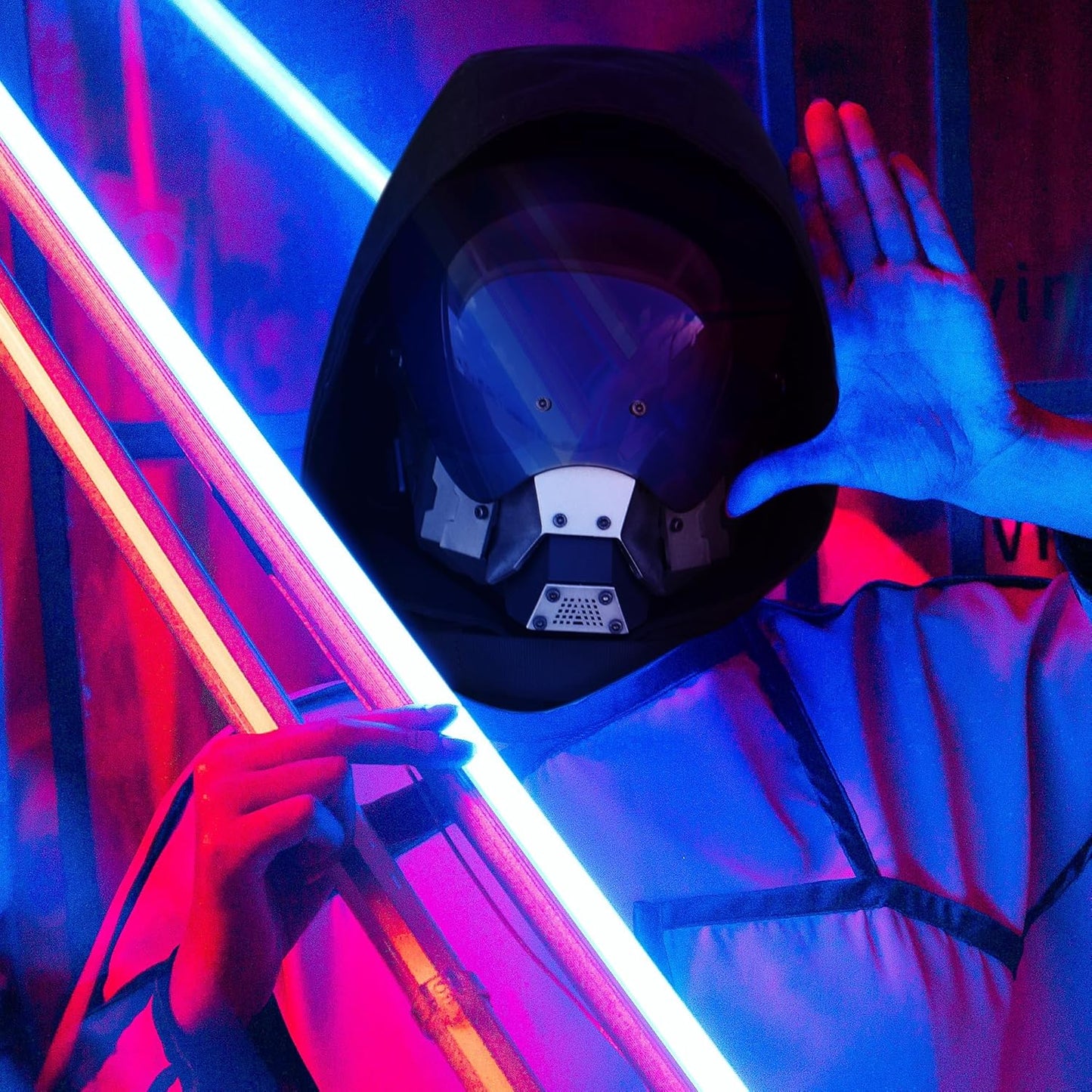 Tactical Full Face Airsoft Paintball Mask - Cyberpunk Balaclava for Halloween Cosplay & Movie Props