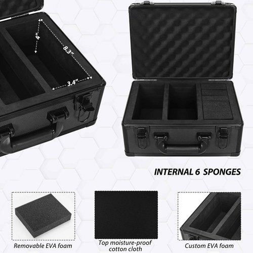 OUUTMEE Graded Card Case - Aluminum Alloy Graded Card Storage Box Compatible with 100 Card Slabs - the Sports Trading Card Case Fits PSA, CSG, BGS and Top Loaders