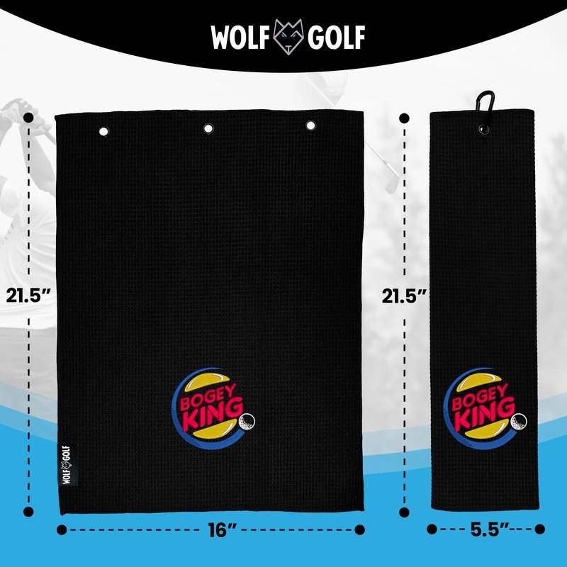 Wolf Golf Towels Bogey King Golf Towel | Embroidered in USA | Golf Accessories for Men or Women