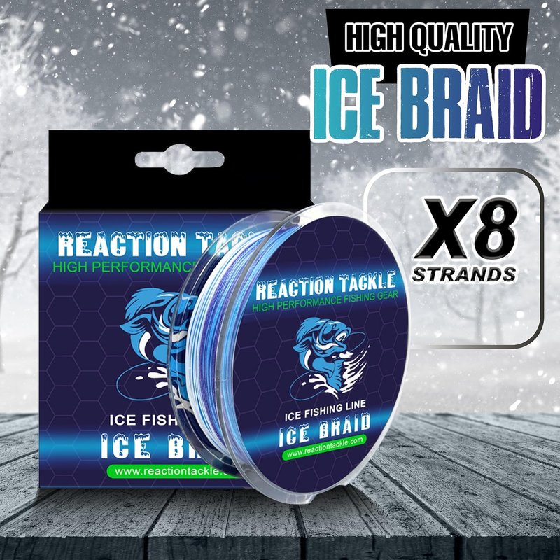 Ice Fishing Braided Fishing Line - 8 Strands, Zero Memory, 150 Yard Spools | Super Strong Pro Grade