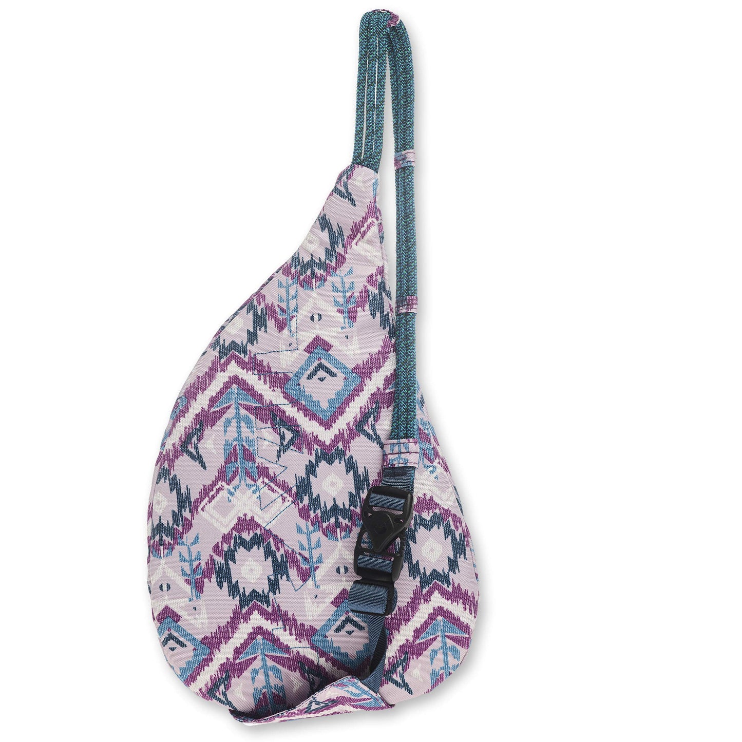 KAVU Mini Rope Sling Pack with Adjustable Rope Shoulder Strap, Purple Ikat