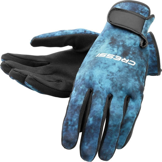 Cressi Camouflage Spearfishing Gloves - Elastic Neoprene for Enhanced Grip | Durable & Flexible