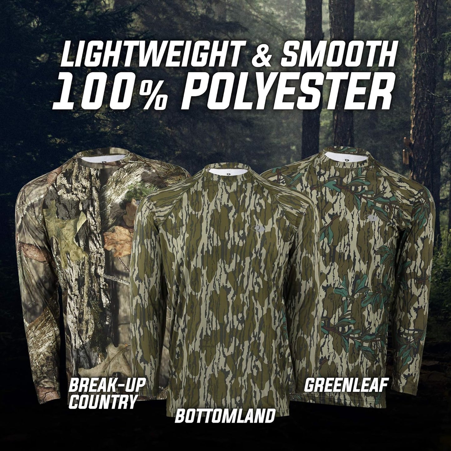 Mossy Oak Camo Hunting Shirts for Men - Long Sleeve, Lightweight & Breathable Fabric