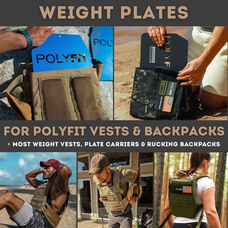 Weighted Plates for Weighted Vest, Strength Training, Running, and Workouts - 9lb (Pair) - Black
