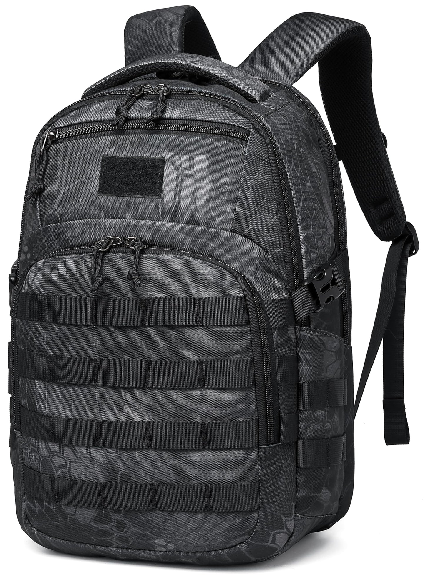 Wotony Military tactical backpack, backpack for men black small tactical assault bag (Python Black, 18.5 inch)
