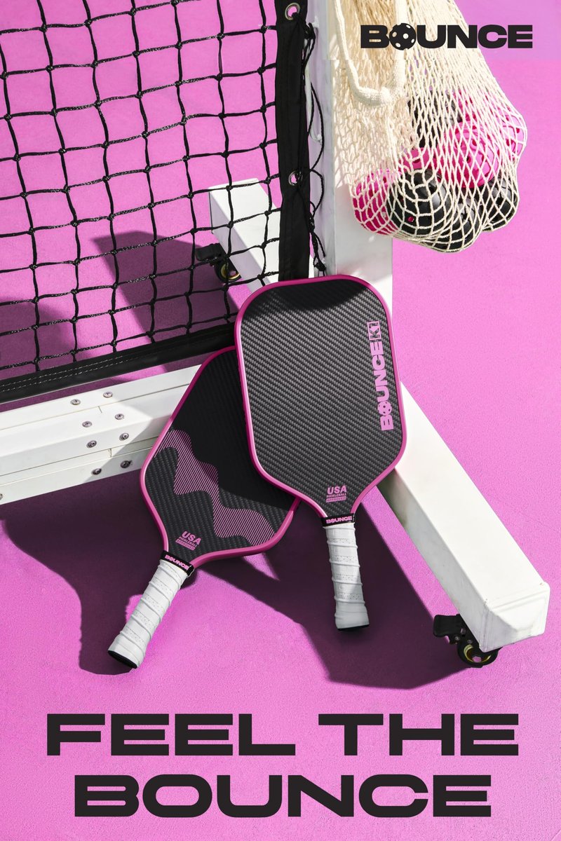 Bounce K1 Pickleball Paddles, 3K T700 Raw Carbon Fiber Pickleball Racket with 16MM Core & Long Handle, Designed for Ultimate Spin, Control & Power, USPA Approved. (Bounce K1)